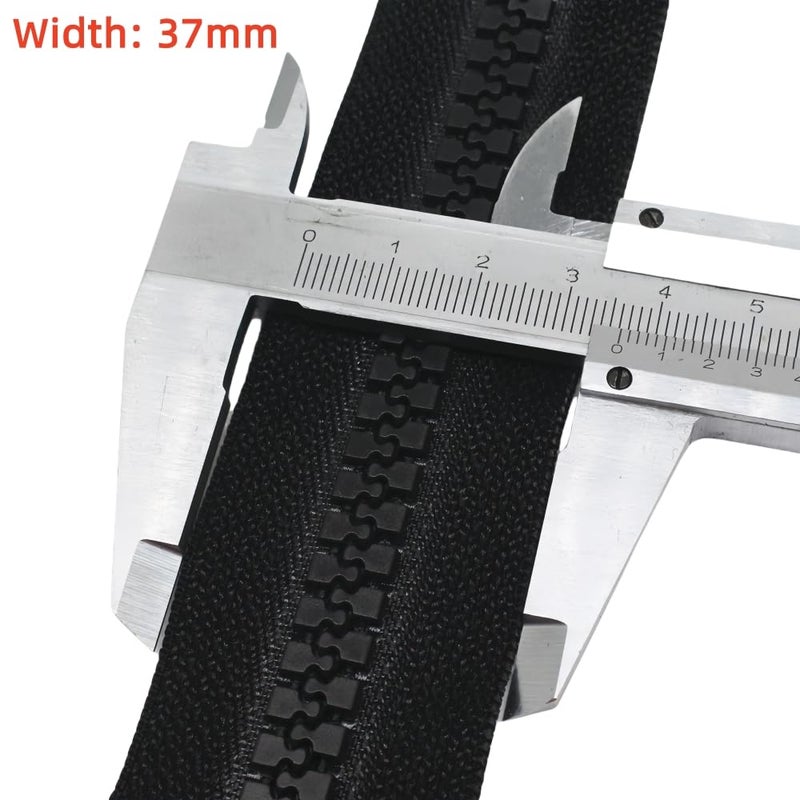 YaHoGa #10 84 Inch Separating Large Plastic Zippers Black Tape with Double Pull Tab Slider Heavy Duty Zippers for Sewing, Sleeping Bag, Boat, Canvas, Cover, Trampoline, Dog Bed, Tent (84" 1pc) - Image 3